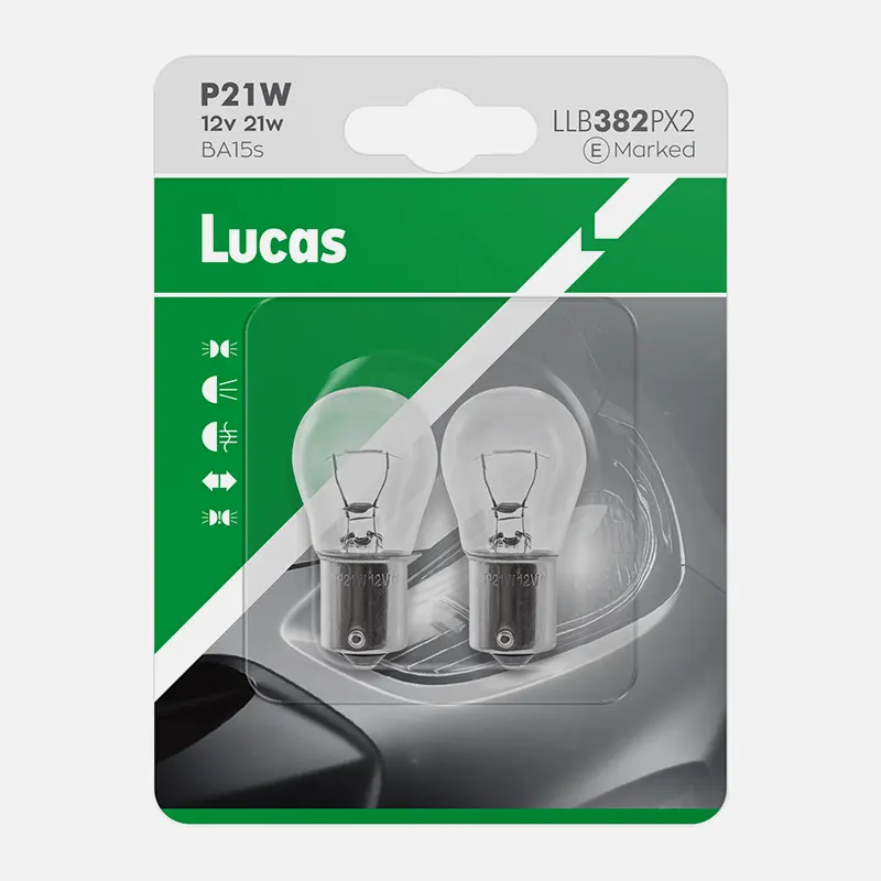 LUCAS 12V 21W BA15s P21W á2 blister sijalice